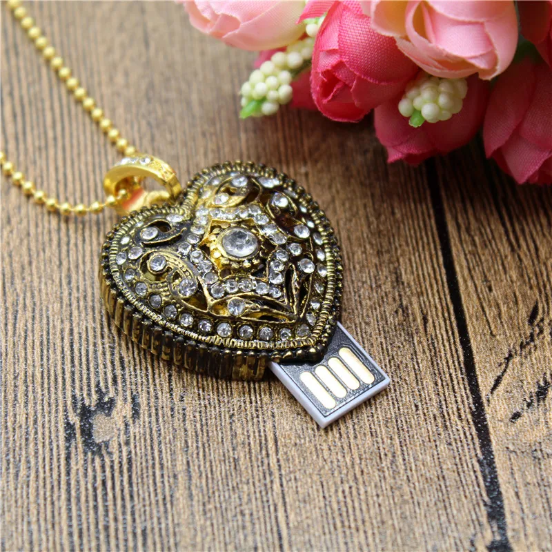 TEXT ME красивая модель USB 2,0 с золотым и серебряным кристаллом сердце флеш-накопитель 4 ГБ 8 ГБ 16 ГБ 32 ГБ 64 ГБ флешка