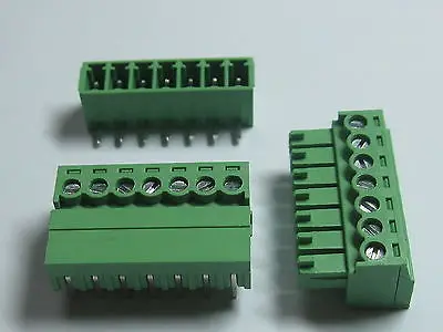 250 шт. винтовой клеммный блок разъем 3,81 мм угол 7 pin Зеленый подключаемый Тип