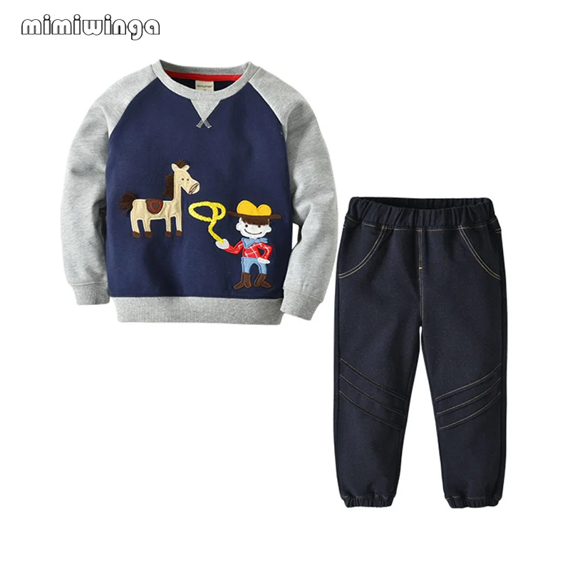 

Mimiwinga Winter Kids Clothes Sets 1-5 Years 2 Pieces T Shirt & Pants Cartoon Children Clothing Sport Suits Baby Boy Clothes