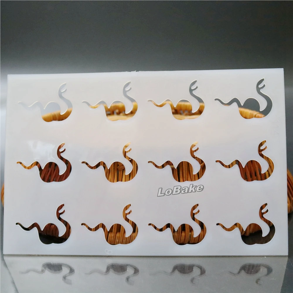 (4pcs/lot) 12 cavities cartoon snake shape thin chocolate chip crisp silicone mold biscuit sugarcraft cake decoration supplies | Дом и сад