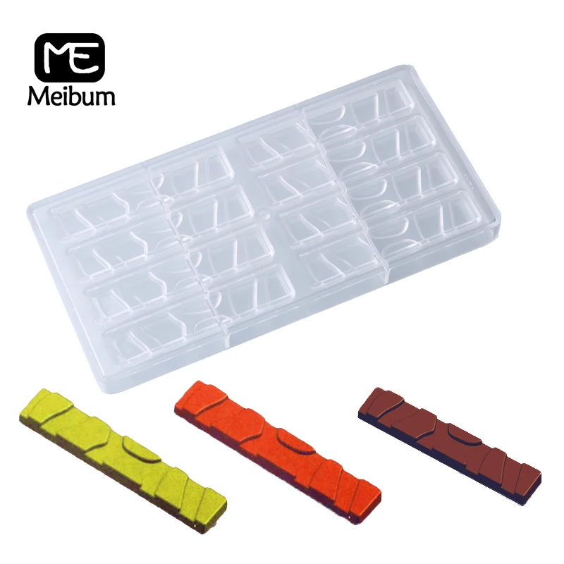 

Meibum 8 Cavity Rectangle Polycarbonate Chocolate Mold Homemade Long Strip Candy Mould Cake Decoration Confectionery Pan