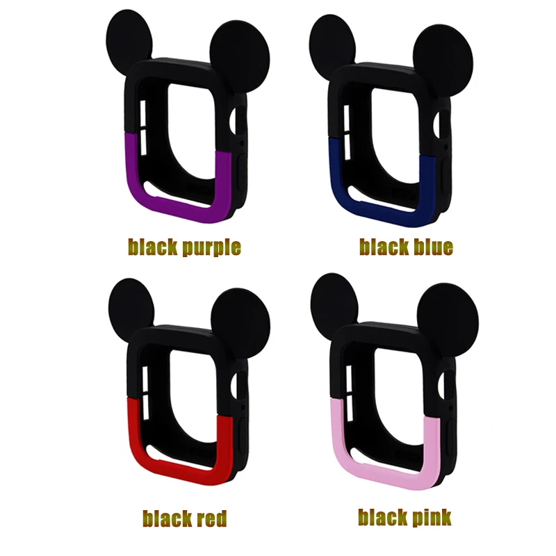 Lovely Mickey Case for Apple Watch case 44/40mm Two-Tone Silicone Protective case Compatible for iWatch series 4 Watch Accessory Lovely Mickey Case for Apple Watch case 44/40mm Two-Tone Silicone Protective case Compatible for iWatch series 4 Watch Accessory