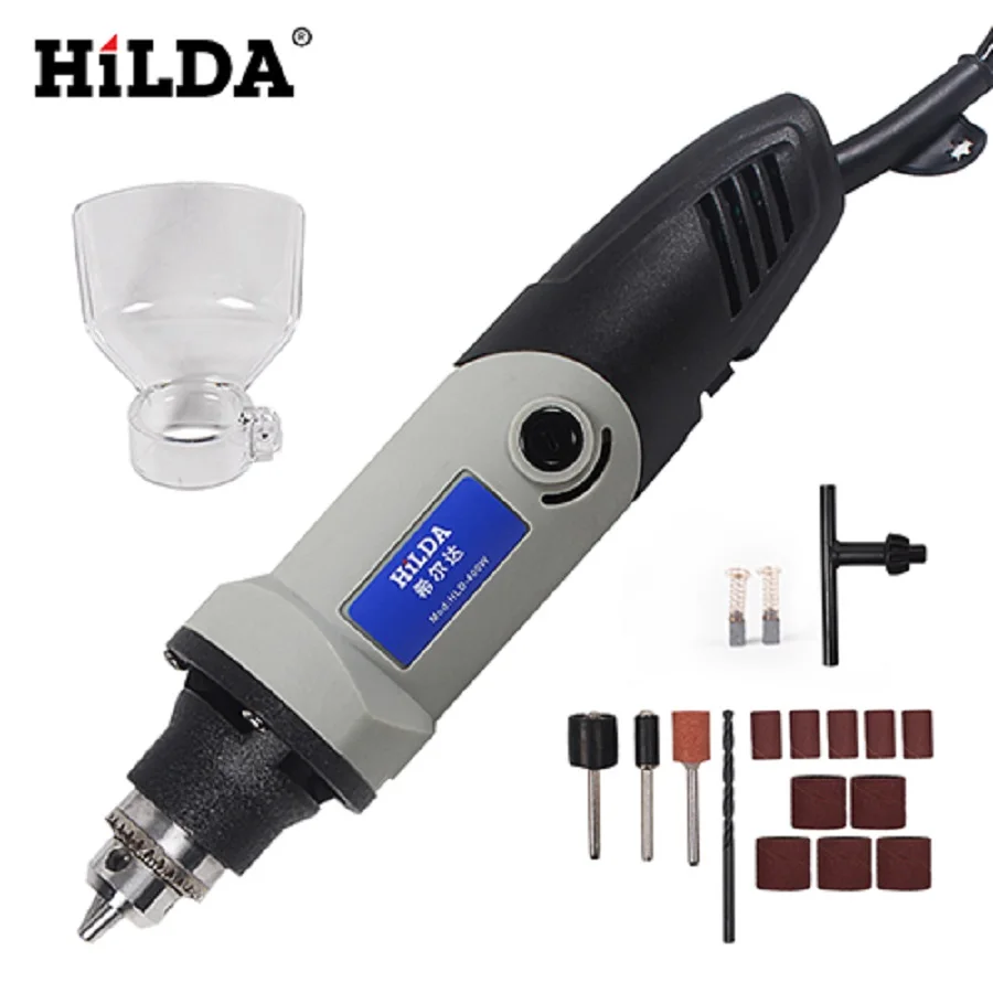 

HILDA Electric Tools 400W Mini Drill 6 position for Dremel Rotary Tools Mini Grinding Machine Variable Speed Rotary Tool