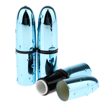 

3pcs Blue Bullet Shaped Empty Lipstick Tubes with Water Drop Refillable Lip Gloss Bottles Containers