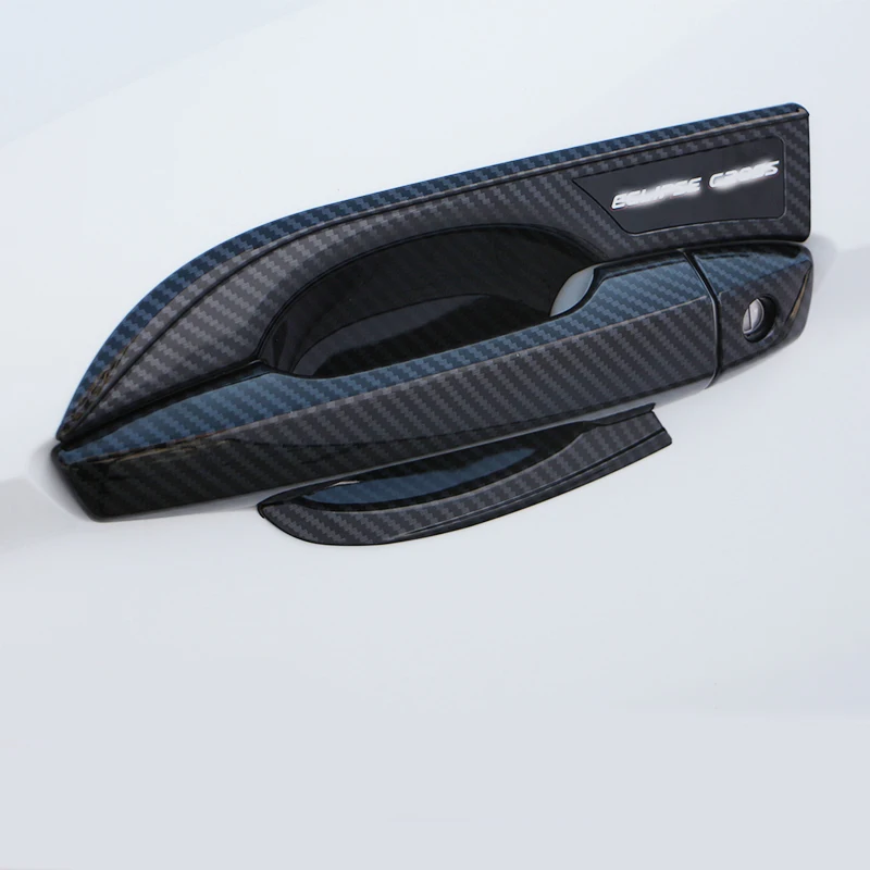 

ABS Carbon fiber Exterior Side Door handle and Handle Bowl Cover Trim Decoration Accessories For Mitsubishi Eclipse Cross 2018