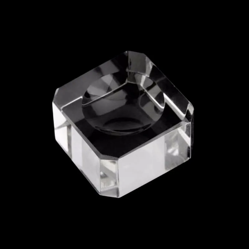 100 шт 3x3x1,8 см прозрачная стеклянная квадратная ямочка хрустальный шар демонстрационные основы настольная подставка домашний декор стекло пресс-папье