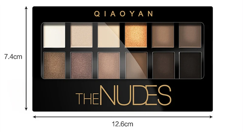 QIAOYAN Nudes Earth Makeup палитра теней для век 12 цветов осветляющие дымчатые тени для век мерцающие матовые профессиональные минеральные водонепроницаемые