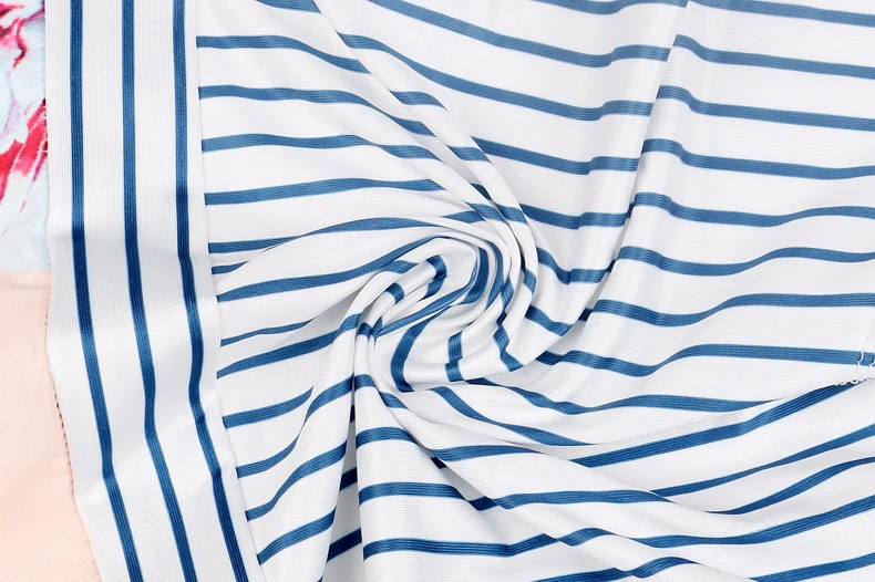 2019 сексуальные полосатые синие боди Для женщин Одна деталь купальник Пушап принт ванный комплект Пляжный Купальник одежда женский
