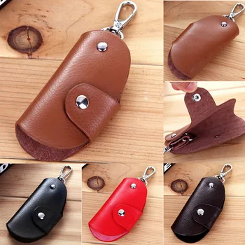 

THINKTHENDO Fashion Men Women Leather Key Chain Accessory Pouch Bag Wallet Case Key Holder