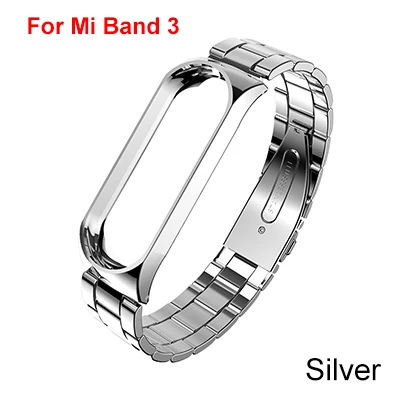 sanzhu Silver Mi Band 3 ремешок на запястье металлический Безвинтовой браслет из нержавеющей стали для Xiaomi mi 3 браслет mi Band 3 браслеты Pulseira mi band3 ремешок - Цвет: sanzhu Silver