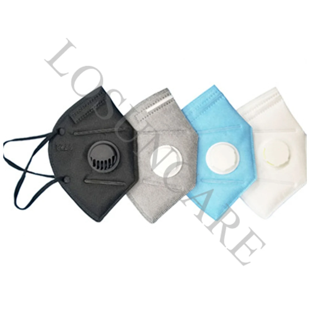 200 шт N95 разноцветный Вертикальные складной нетканый с клапаном пыли маска PM2.5 Одноразовый Респиратор черная ротовая маска с клапаном