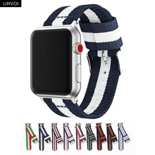 URVOI NATO ремешок для apple watch Series 5 4 3 21 нейлоновый тканый ремешок для iwatch классический стиль цвета узор с адаптерами 38 42 мм