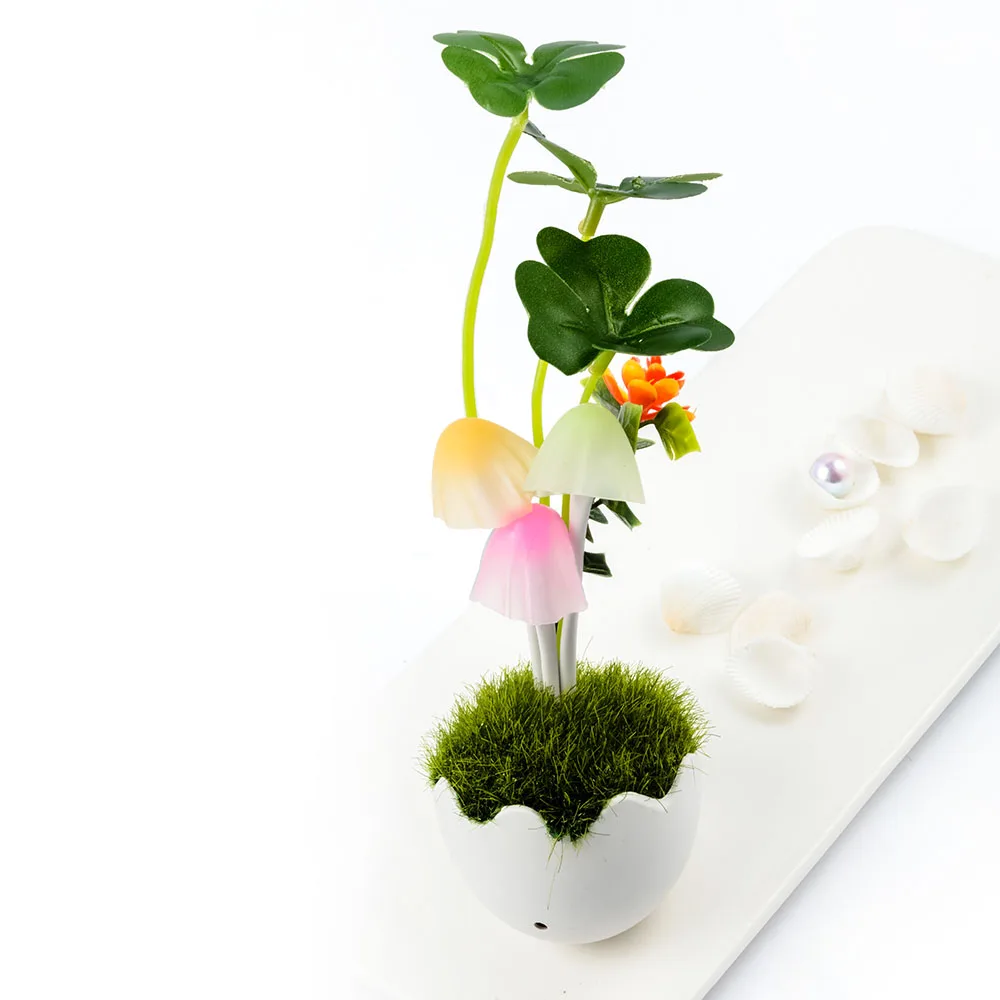 

Hot Creative Design LED sensor light Sensor night lamp Energy Saving Mushroom Flower Plant Potted Bed Home Decor