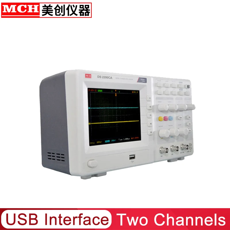 Цифровой осциллограф DS-2200CA портативный 200 МГц 2 канала 1GS/a цветной дисплей USB Osciloscopio ручные осциллографы