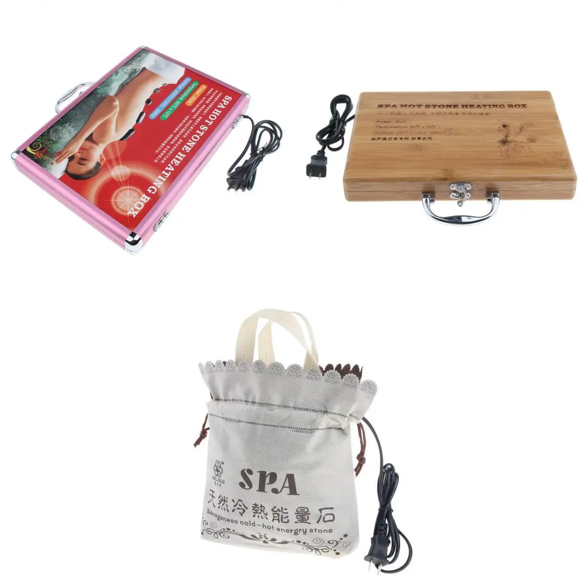 

3 Pcs Electric Hot Stone Heater, SPA Massage Hot Stone Warmer Heating Box for Body Relax for Spa Salon Beauty or Home