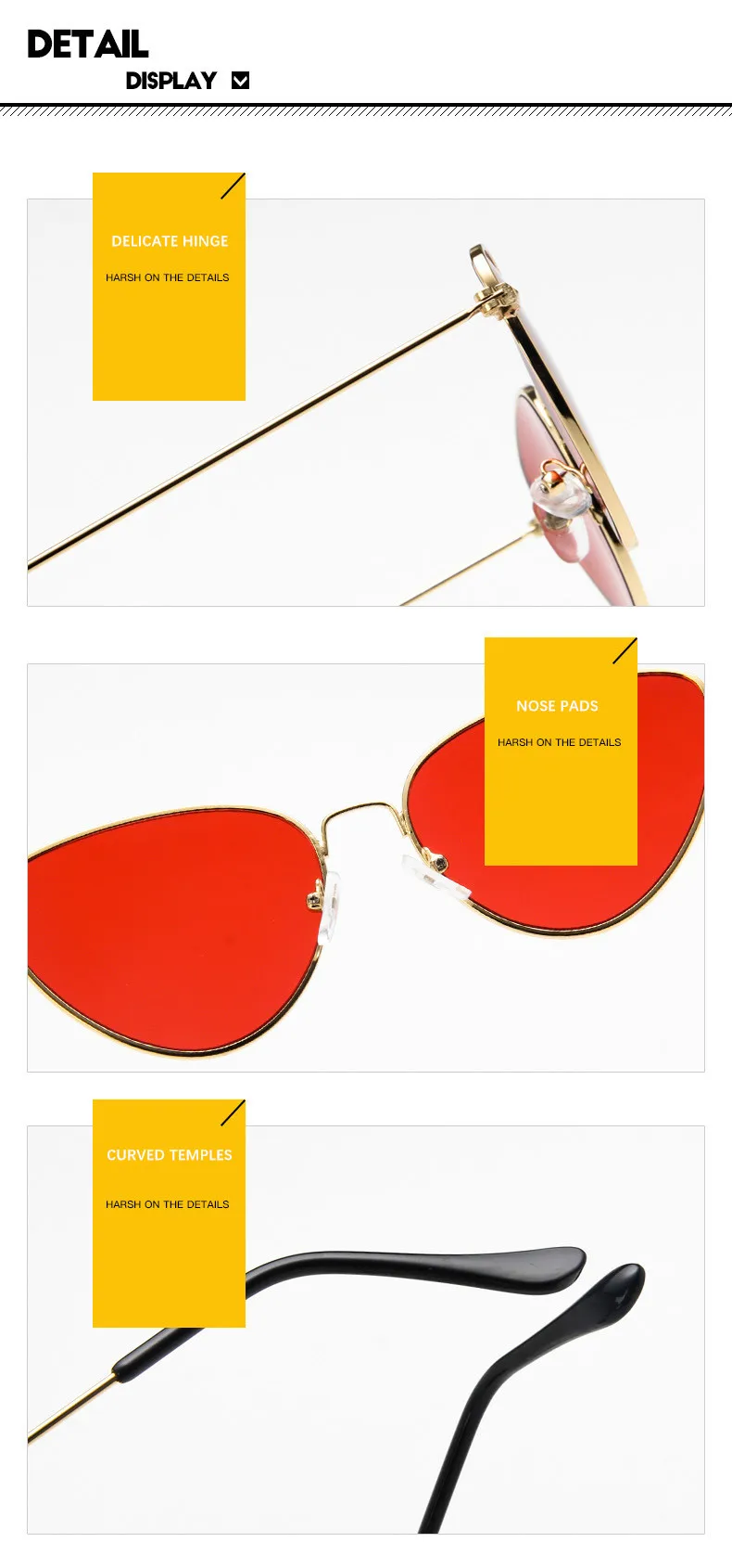 Uvlaik свет Вес кошачий глаз Солнцезащитные очки Женские Ретро Cateye солнцезащитных очков из металла Рамки красный розовый желтый тонированные линзы очков UV400