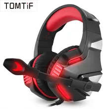 TOMTIF проводные наушники ps4 игровая гарнитура ПК с микрофоном для iPad мобильного телефона ноутбука xbox USB СВЕТОДИОДНЫЙ светильник аудио шлем геймера