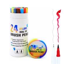 Ручки с двумя кончиками для акварельных художественных маркеров, карандашные ручки и кисти для раскрашивания, набросков, каллиграфии, рисования, школьные принадлежности