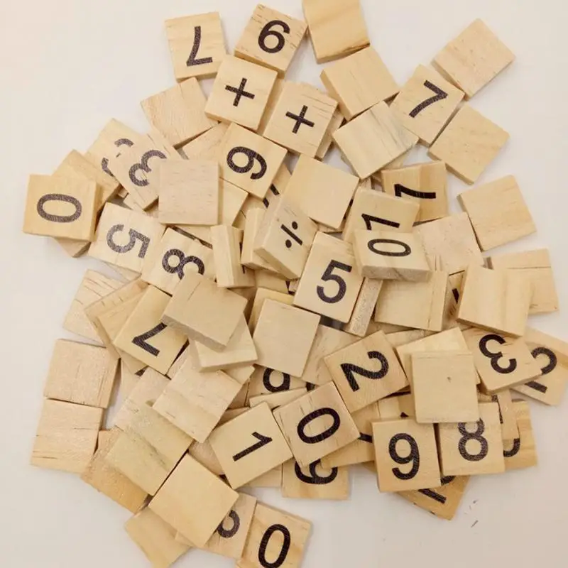 100 шт. набор букв слово Скрапбукинг Scrabble цифры и алфавит плитка деревянная