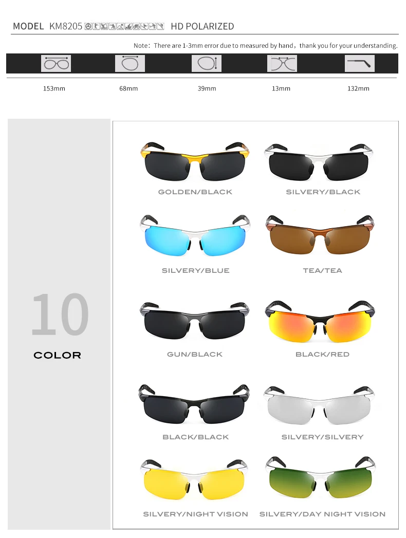 Мужские очки Polaroid Солнцезащитные очки 5 цветов пластиковая оправа солнцезащитные очки с бесплатной доставкой