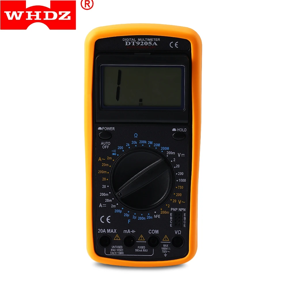 

2017 Rushed Whdz Dt9205a 200v - 1000v Adjustable Angle Alarm Protective Case Voltage Tester Professional Digital Multimeter