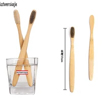 Экологичный cetillo стоматологический натуральный бамбуковый уголь зубная щетка с мягкой щетиной деревянной зубой Щетка скребок языка для взрослых, для ротовой полости уход