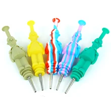 Силиконовый NC набор с 10 мм титановым наконечником для ногтей, портативный кальян, табачные трубы, воск