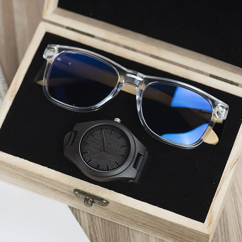 BOBO BIRD Wood Timepieces Sunglasses Personality Gifts Men Watch Custom logo Luxury Present relogio masculino