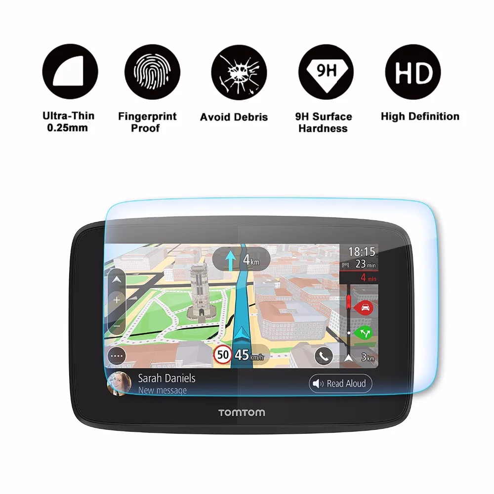 RUIYA screen protector for TomTom Go 520 5200 circular 5inch gps navigation display screen9H tempered glass protective film