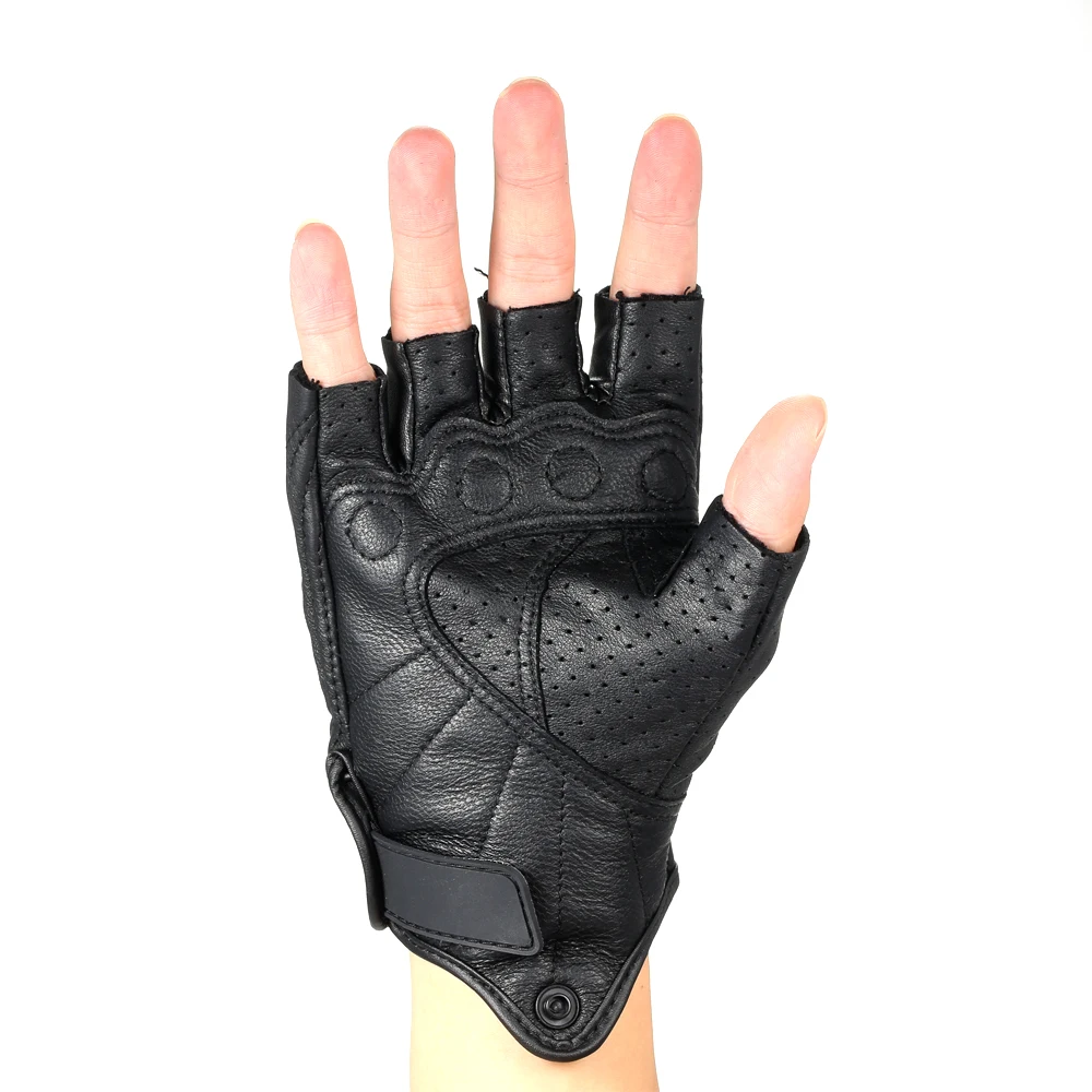 Мотоциклетные перчатки износостойкие кожаные перчатки с половинными пальцами для велоспорта альпинистские наружные черные
