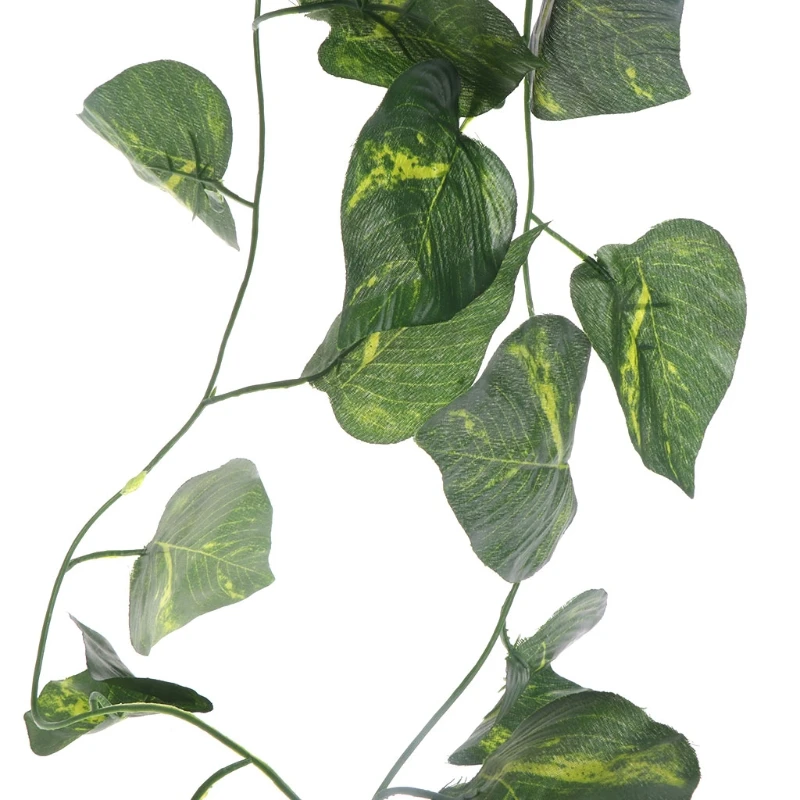 Лидер продаж искусственный лоза рептилия окно случае украшения ящерица зеленые листья 2,4 м искусственные растения JUN-25A