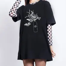 Kuakuayu HJN Stay Hydrated женская красивая графическая футболка японский стиль Harajuku модная футболка Повседневная негабаритная черная рубашка