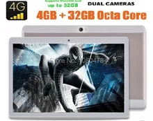 2017 Android 6.0 GPS de la Tableta de 10 pulgadas Octa Core 4G LTE Llamada de teléfono 4 GB RAM 64 GB ROM Dual SIM 8.0MP 1920*1200 Wifi Bluetooth