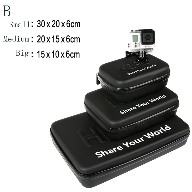 Портативный чехол для переноски, маленький, средний, большой размер, аксессуар, анти-шок, сумка для хранения для Gopro Hero 5 3/4 Sj 4000 XiaomiYi, Экшн-камера