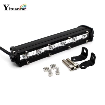 

Yituancar 1Pcs 8Inch 18W LED Work Light Bar Driving Offroad Truck 4X4 4WD ATV SUV Spot Flood Beam DC10-30V Car Styling Lighting
