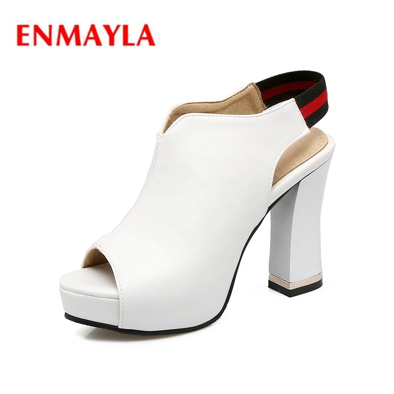 

ENMAYLA 2018 New Fashion Summer lady back elastic band wedges women open toe platform sandals ZYL408