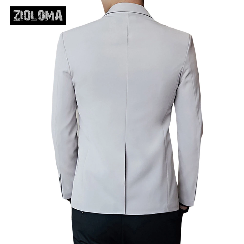 ZIOLOMA Men's Fashion Slim Suits men's Bussiness One Button Casual Blazer Jacket 2019 Brand Male Dress Blazers