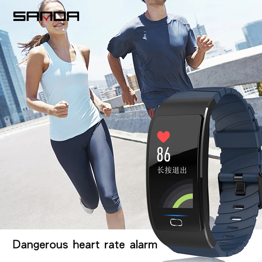 SANDA 2019 smart watch men's Bluetooth digital watch heart rate sphygmomanometer for Android iPhone sports watch