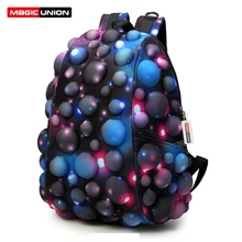 Magic union moda hombres y mujeres mochilas modelado tridimensional 3d mochila muertos marea personalidad fresca marea bolsos de escuela