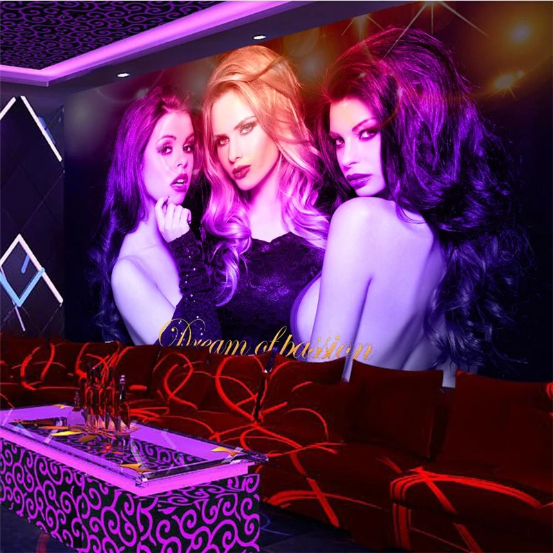 Wellyu индивидуальные большие настенные обои 3d сексуальные бикини beauty bar KTV панно