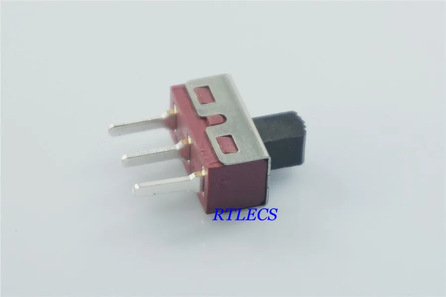10 шт. скользящий переключатель 1P2T SPDT 3 pin рейтинг 2A 125 В красная изоляционная Ручка