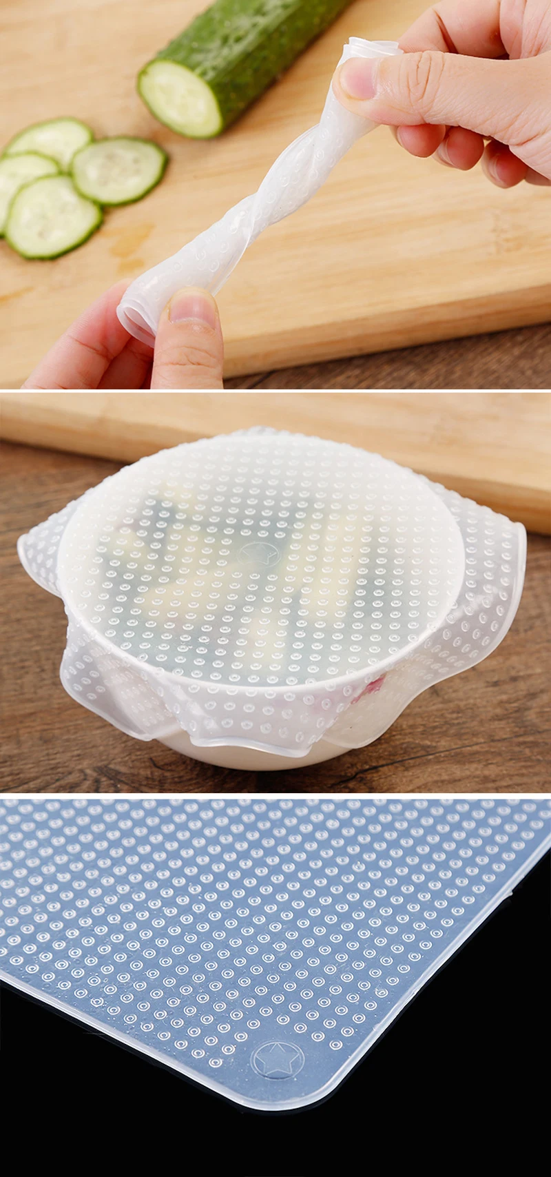 Reusable silicon stretch lids universal lid Silicone food wrap bowl pot lid silicone cover pan cooking Kitchen Cover Stoppers