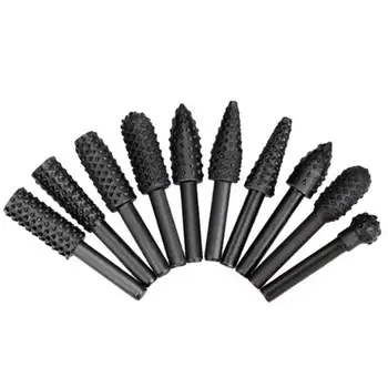 

Woodworking Electric Rotary File 5/10 Piece Set Black Power Tools Woodworking Rasp Chisel Shaped Rotating