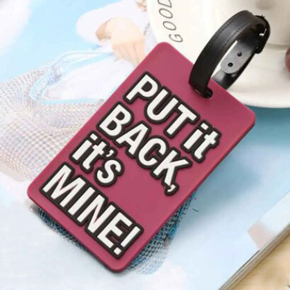 Étiquette De Bagage En Silicone Avec Anneau En Acier Inoxydable