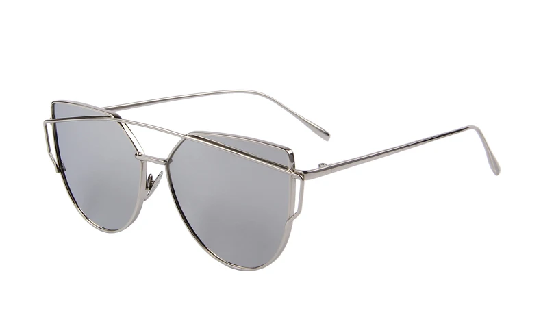 Лидер продаж, зеркальные Плоские линзы, женские солнцезащитные очки "кошачий глаз", классические брендовые дизайнерские солнцезащитные очки с двойными лучами, розовая Золотая оправа, солнцезащитные очки для женщин M195