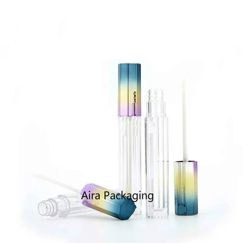 

30pcs Empty Octagonal 3 Color Gradient Lip Gloss Tube Lipgloss Tube DIY Gradient Lipstick Container Free Shipping