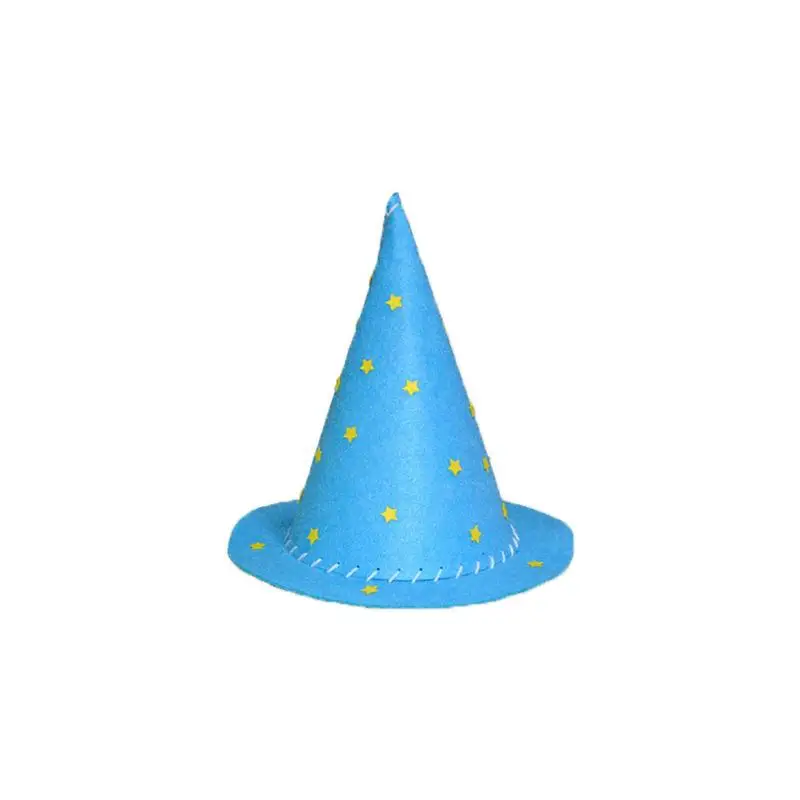 Вечерние шляпа ведьмы Magic Hat для детей ручной работы DIY Развивающие игрушки для детского сада Хэллоуин Подарочная шапочка - Цвет: Синий