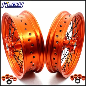 

3.5/4.25 17IN. Supermoto Wheels Set For KTM SXF EXC EXCF XC XCW XCF 125 150 200 250 300 350 450 500 505 525 530 Supermotard Rim
