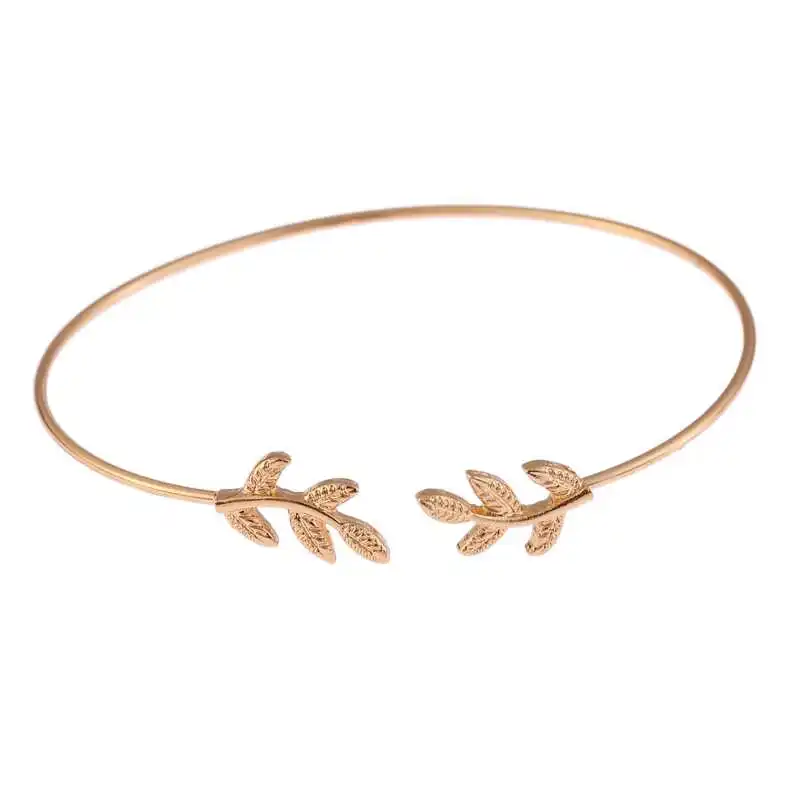 Новая мода, открытые очаровательные браслеты-манжеты и браслеты для женщин, простые треугольные сердечки, сердце, узел, лист, стрелка, браслеты, крошечные ювелирные изделия - Окраска металла: 163 Gold