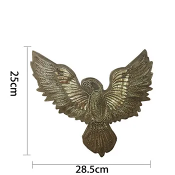

Gold Beaded Sequins EAGLE Sew On Patches for clothes DIY Coat Sweater Embroidered Paillette Patch Applique Clothing Crafts